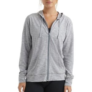 Hanes Dames Jersey volledige rits Hoodie Shirt - grijs - M