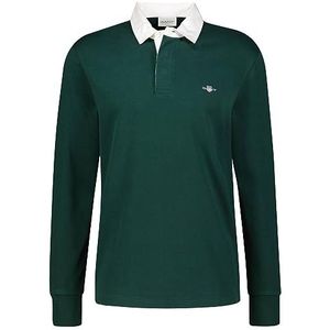 GANT Reg Shield Heavy Rugger T-shirt voor heren, Tartan Green, XL