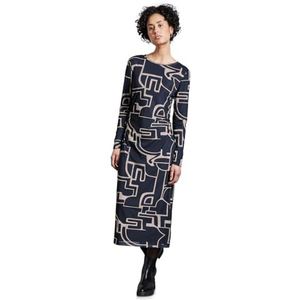 Street One Damesjurk van mesh met plooien, Deep Tint Blauw, 38