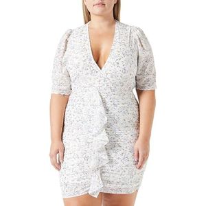paino Dames gedrapeerde jurk 19226412-PA01, wolwit meerkleurig, XL, wolwit, meerkleurig, XL