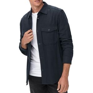 ONLY & SONS ONSMILO SOLID Vrijetijdshemd voor heren, regular fit, blauw, beige, katoen, navy, S