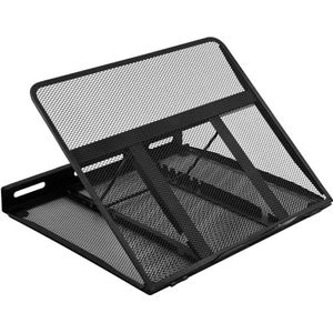 Amazon Basics Laptopstandaard, ventilatie, verstelbaar, ergonomisch, geschikt voor een notebook tot 43,9 cm (17,3 inch), 33 x 28,7 x 18,5 cm, zwart