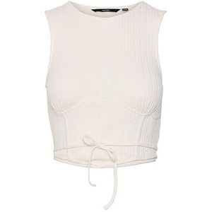 VERO MODA Dames Vmcamma Sl Crop JRS Top, wit (snow white), L