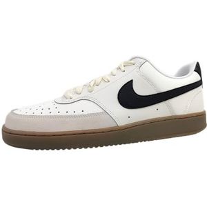 Nike Court Vision Low basketbalschoenen voor heren, Sail Black LT Orewood Brn White, 44 EU