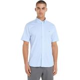 Tommy Hilfiger Mannen Flex Poplin Rf Shirt S/S Casual Shirts, Blauw, 3XL, Kalm blauw, 3XL grote maten tall