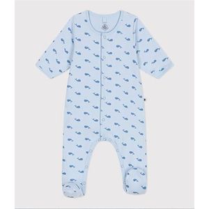 Petit Bateau - Bodyjamas Toudou/Alaska - Babypyjama - Vrolijke Walvissenprint - Maat 54 - 1 maand