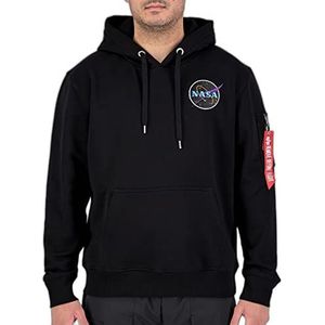 Alpha Industries - Dark Side - Hoodie - Zwart - Neonpaars - Katoen/POLYESTER