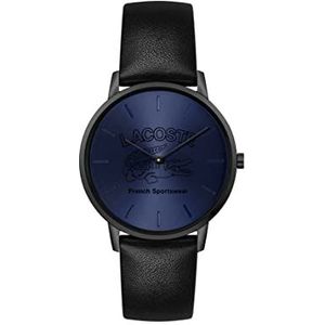 Lacoste Mannen analoog quartz horloge met lederen band 2011213, Blauw