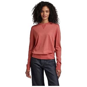 G-STAR RAW Dames Core R Neck Knit Wmn Sweater, Roze (Pink Ink D21960-D166-C618), L, roze (Pink Ink D21960-d166-c618), L