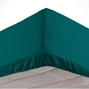 douceur d'intérieur, Hoeslaken (140 x 190 cm), Oscar smaragd, 100% polyester