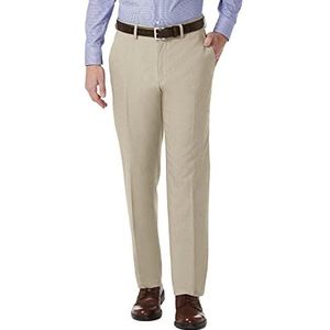 Kenneth Cole REACTION Men's Stretch Modern-Fit Flat-Front Pant, Oatmeal, 38x32