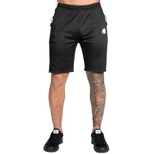 Gorilla Wear - Benton Track Shorts - Zwart - Bodybuilding Sport Dagelijks vrije tijd met logo opdruk licht en comfortabel voor optimale beweging van polyester en spandex