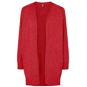 PIECES PCNATALIE LS Open Knit Cardigan, rood (high risk red), L