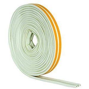 Stormguard zelfklevende viltstrip met contour L-5Metres W-9mm H-5mm wit