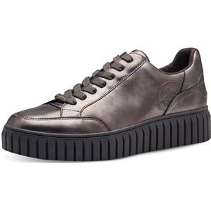 s.Oliver Damessneakers plat, Low Top Vegan, metallic (gunmetal), 40 EU, gunmetal, 40 EU