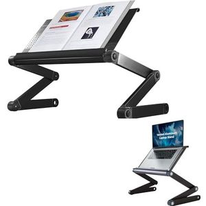 Ergonomische leesstandaard boekhouder voor lezen in bed bank verstelbare hoogte hoek kantelen draagbare leerboek grote zware boeken tablet ipad document laptop computer lap bureau aluminium zwart