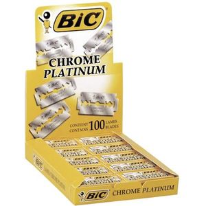 BIC Chrome Platinum Double Edge Safety Scheermes Wegwerp Enige Bladen (100 Pack)