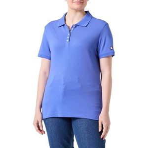 Champion Legacy Icons Tonal Logo Polo W-Light Pique S/S Poloshirt voor dames, jeansblauw, medium, jeansblauw, M