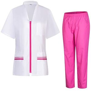 MISEMIYA - Dames gezondheidsuniform - dameshemd en broek - werkkleding voor dames 712-8312, Roze 22, XL