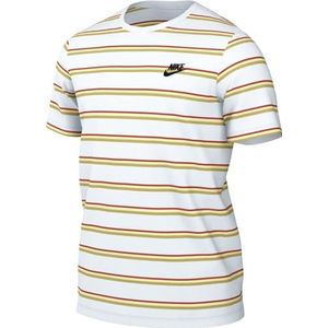 Nike Heren M NSW Tee Club Stripe, White, DZ2985-100, M