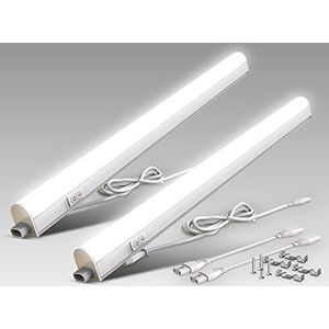 B.K.Licht I Set van 2 LED onderkastverlichting I Keukenverlichting I Lichtlijst I 57,3 cm I 8W I 700lm I 4.000K neutraal wit I uitbreidbaar met plug-in systeem