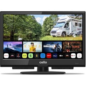 CELLO C1624WS-12V 16"" Smart Camping Travel TV WEBOS by LG Full HD LED TV Triple Tuner DVB-T/T2-C-S2 HDMI USB Bluetooth 12V Car Adapter ""Pitch Perfect Sound"" voor een unieke geluidservaring