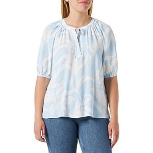 s.Oliver Damesblouse met korte mouwen, Crème | Blauw 50A3, 32