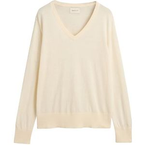 GANT Fine Knit V-hals, crème, M