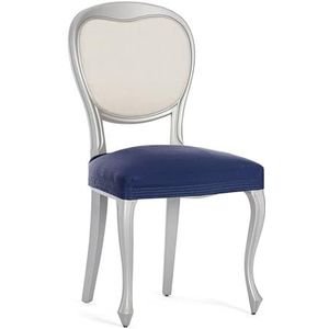 Eysa Set van 2 bi-elastische stoelhoezen zonder rugleuning, blauw, design Harlem