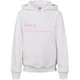 Mister Tee Unisex Kids Love Definition Hoodie met capuchon, wit, 110-116