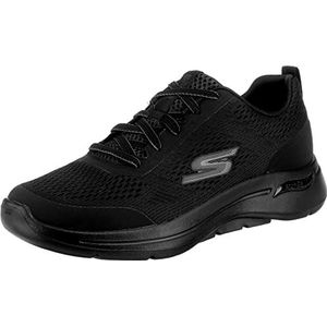 Skechers Go Walk Arch Fit Idyllische Sneaker voor heren, Zwart Textiel Synthetische Trim, 43 EU