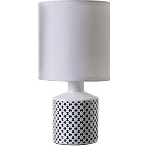 LUSSIOL Nachtlampje Gisèle, decoratieve lamp keramiek 40 W, blauw, ø 14 x H 29 cm