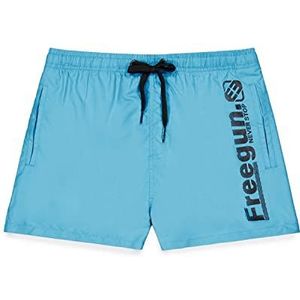 FREEGUN Zwembroek voor heren, strand, sneldrogend, comfortabel, met zakken, blauw, zwart, maat XL, Blauw, XL