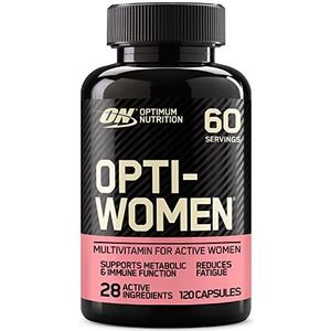 Optimum Nutrition Opti-Women Multivitamine Voedingssupplement, Capsules met EssentiÃ«le Vitaminen en Mineralen voor Vrouwen, Niet-gearomatiseerd, 60 Porties, 120 Capsules