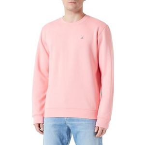 Tommy Jeans TJM Regular Fleece C Neck Sweatshirt voor heren, Roze gekieteld, L