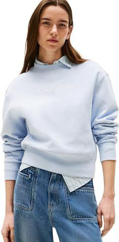Tommy Hilfiger Trui Sweatshirt voor dames, Blauw (Breezy Blue), XXS