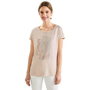 Street One T-shirt voor dames, Licht glad zand, 40