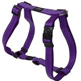 Reflecterend verstelbaar hondenharnas voor extra grote honden, bijpassende halsband en riem, violet