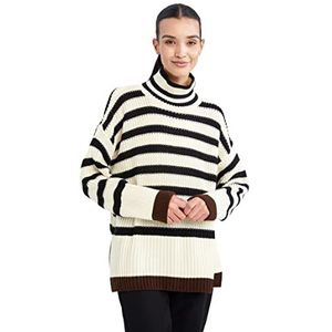 DeFacto Trui normale pasvorm voor dames - coltrui trui voor dames (ecru, L), ecru, L
