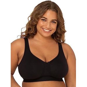 Fruit of the Loom Dames Plus-size draadloze katoenen beha volledige dekking, ondoorzichtig, Zwart, 85G