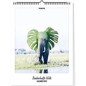 PICKMOTION Magische wereldkalender, wandkalender 2022 met geselecteerde Instagram-foto's, creatieve decoratie, planner, cadeau, wanddecoratie, met kalenderweken en feestdagen (DE/AT), KM-0101-DE