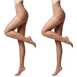 Conte elegant 2-pack modellerende panty's voor dames - stimuleert de bloedsomloop, vormende panty's, dunne damespanty's - ACTIVE 40 kleur bruin maat 17 Natuurlijke maat 4