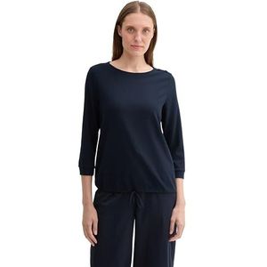 TOM TAILOR T-shirt met lange mouwen voor dames, 10668 - Sky Captain Blue, 3XL