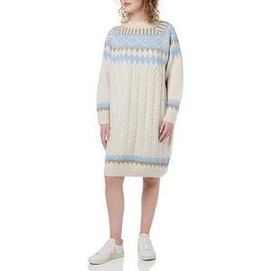 Jalene Dames gebreide jurk 15425017-JA03, beige bruin blauw, XS/S, beige bruin blauw, XS/S