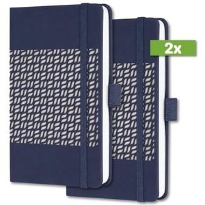 SIGEL J4204 Jolie Weekplanner 2024, hardcover, 9,5 x 15 cm, 174 pagina's, donkerblauw, 2 stuks