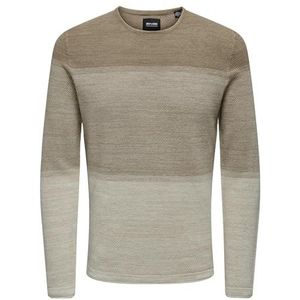 ONLY & SONS Heren Onspanter Reg 12 Struc Crew Knit Noos, Chinchilla 1, XS