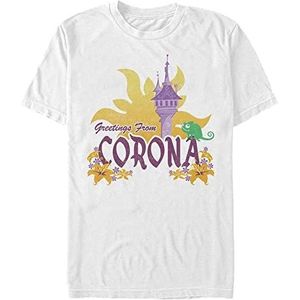 Disney Unisex Tangled Corona Destination Organic Short Sleeve T-Shirt, Wit, S, wit, S