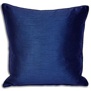 Riva Paoletti Fiji Veervulling Faux silk-matching Paspel edges-omkeerbaar hidden Zip closure-100% case-machine wasbaar (43,2 x 43,2 cm inch), polyester, Royal Blue, 43 x 43 cm