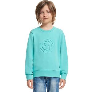 Inter Embossed Collection, Sweatshirt met ronde hals, uniseks, turquoise, 4 jaar