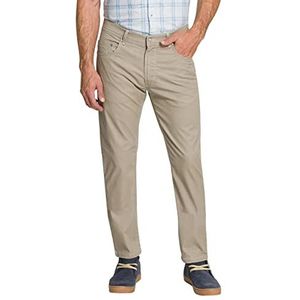 Pioneer Heren 5 pocket platte stof stretch broek, beige, 35W / 38L, beige, 35W x 38L